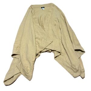 Talbots One Size Cashmere Wool Blend Camel Poncho Wrap Tan Brown Soft Classy Fem